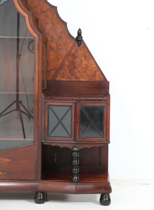 Art Deco Vitrine by Max Coini, Walnut & Burl, Dutch Design, 1920s